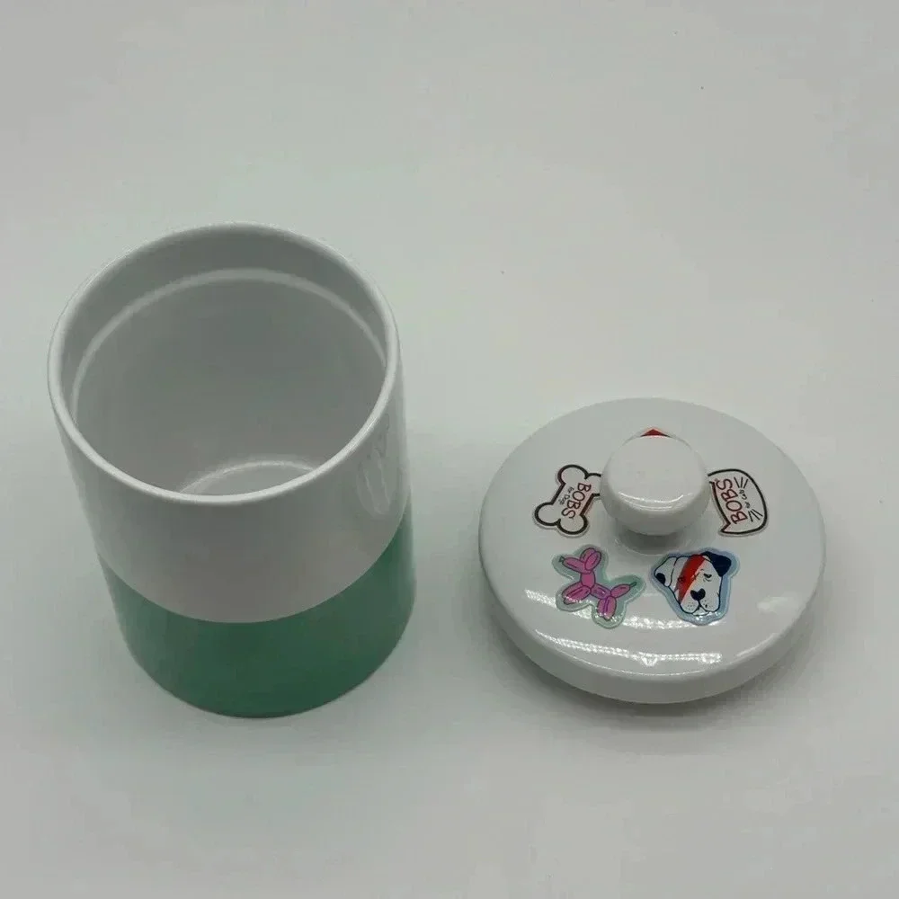 Doggo‎ Dipper Ceramic Dog Treat Jar Mint Green/White Size Large Heavyweight